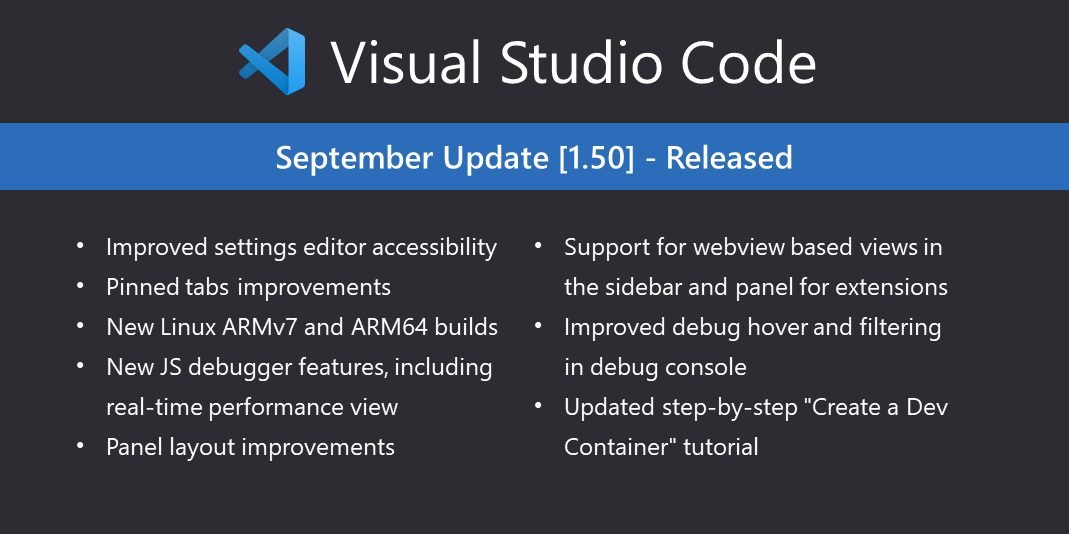 Visual Studio Code 1.50 稳定版发布-夏末浅笑
